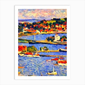 Port Of Dunedin New Zealand Brushwork Painting harbour Art Print