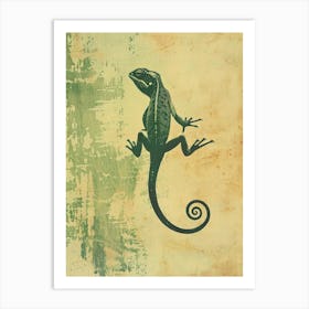 Green Jackson S Chameleon Block Print 3 Art Print