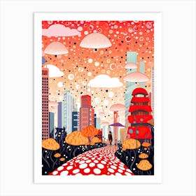 Tokyo, Illustration In The Style Of Pop Art 1 Art Print
