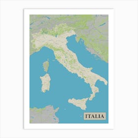 Italy map art Art Print