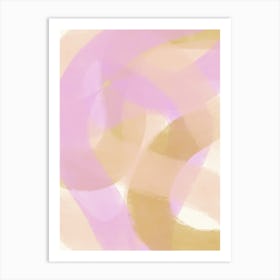 Abstract Curve Pink Gold Lines Art Print