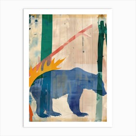 Bear 3 Cut Out Collage Art Print