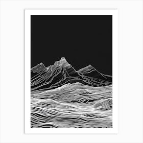 Beinn Dorain Mountain Line Drawing 2 Art Print