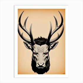 Deer Head 43 Art Print