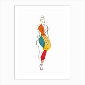 Fashion Illustration Minimalist Line Art Monoline Illustration Art Print