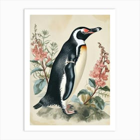 Adlie Penguin Bartolom Island Vintage Botanical Painting 3 Art Print