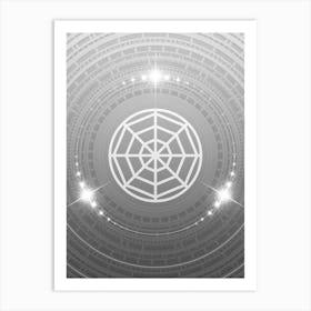 Geometric Glyph in White and Silver with Sparkle Array n.0102 Art Print