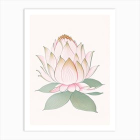 Lotus Flower Pattern Pencil Illustration 6 Art Print