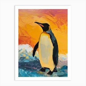 King Penguin Laurie Island Colour Block Painting 4 Art Print