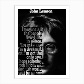 John Lennon Quotes Text Art Art Print