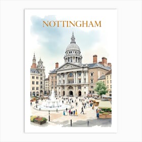 Nottingham Retro Vintage Travel V 02 Art Print