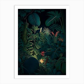 Jungle Night 4 Botanicals Art Print