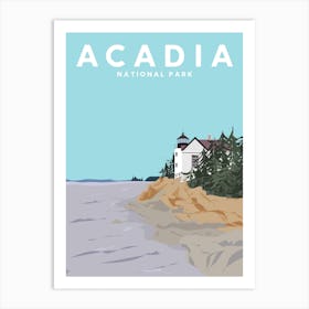 Acadia National Park, Maine Travel Poster Art Print