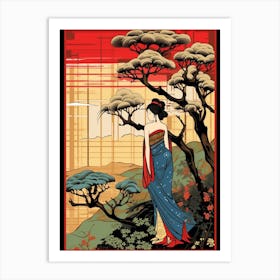 Oirase Stream, Japan Vintage Travel Art 1 Art Print