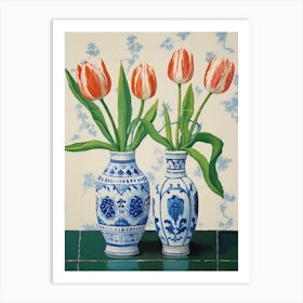 Flowers In A Vase Still Life Painting Tulips 14 Art Print