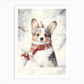 Corgi Christmas Art Print