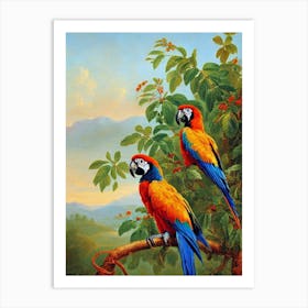 Macaw Haeckel Style Vintage Illustration Bird Art Print