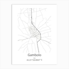 Gambolo,Italy Minimalist Map Art Print