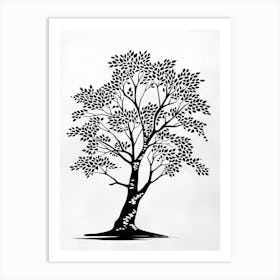 Ash Tree Simple Geometric Nature Stencil 1 Art Print