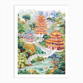 Summer Palace China Modern Illustration 2 Art Print