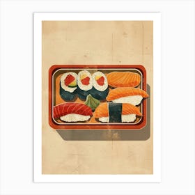 Bento Box Japanese Cuisine Mid Century Modern 3 Art Print