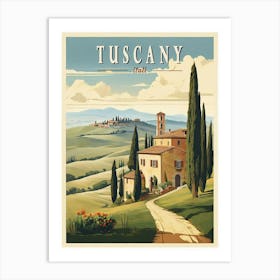 Tuscany Vintage Travel Poster Art Print