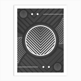 Abstract Geometric Glyph Array in White and Gray n.0059 Art Print