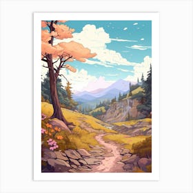 Wonderland Trail Usa Hike Illustration Art Print