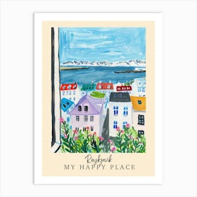 My Happy Place Reykjavik 1 Travel Poster Art Print