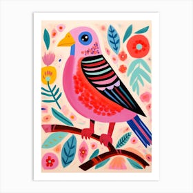 Pink Scandi Baldpate 4 Art Print