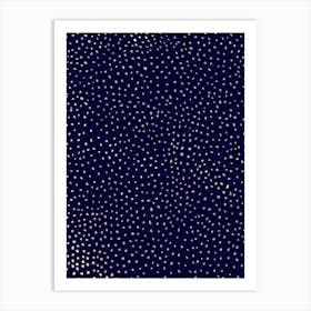 Dotted Gold And Navy Art Print