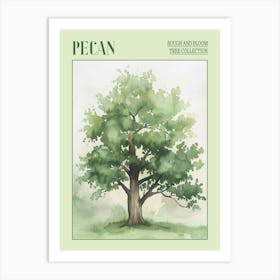 Pecan Tree Atmospheric Watercolour Painting 4 Poster Art Print