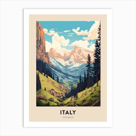 Dolomites Alta Via Italy 1 Vintage Hiking Travel Poster Art Print