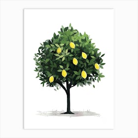 Lemon Tree Pixel Illustration 3 Art Print