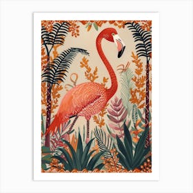 Greater Flamingo And Ginger Plants Boho Print 4 Art Print