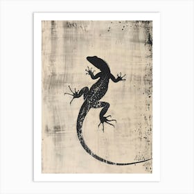 Black Oustalets Lizard Block Print Art Print