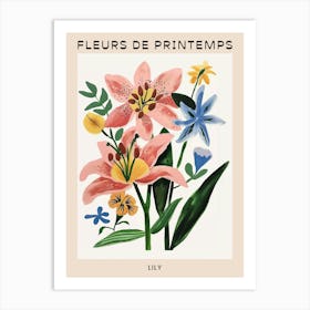 Spring Floral French Poster  Lily 2 Art Print