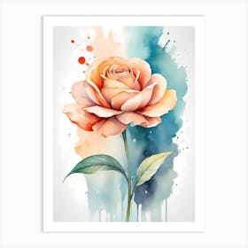 Watercolor Rose 1 Art Print