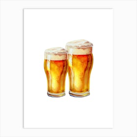 Two Glasses Of Beer. Las Vegas. Art Print