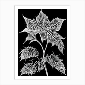 Snakeroot Leaf Linocut 1 Art Print