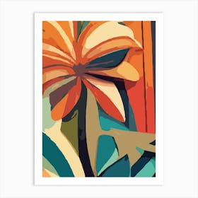 Boho Abstract Palm tree Art Print