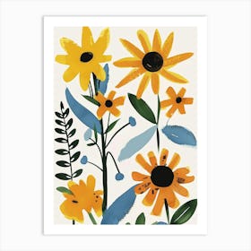 Painted Florals Black Eyed Susan 3 Art Print