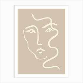 Beige face Art Poster_2458446 Art Print