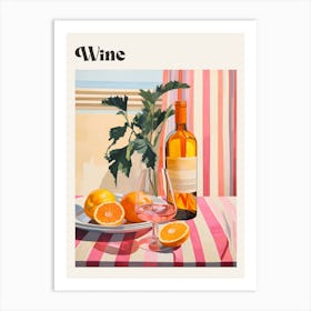 Wine Retro Cocktail Poster Art Print