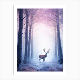 Ethereal Colorful Mist Enshrouds The Skeletal Trunks Of A Winter Forest Palette Of Dreamy Pastels Art Print