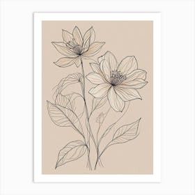 Floral Line Art Print (2) Art Print