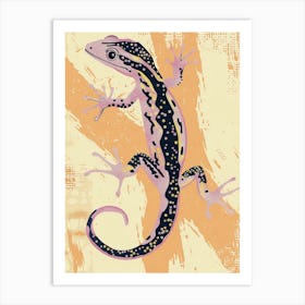 Golden Gecko Abstract Modern Illustration 2 Art Print