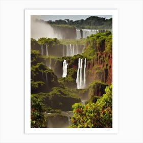 Iguazú Falls National Park 2 Brazil Vintage Poster Art Print