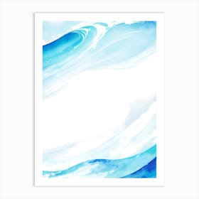 Blue Ocean Wave Watercolor Vertical Composition 51 Art Print