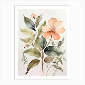 Watercolor Of Flowers 3 Art Print